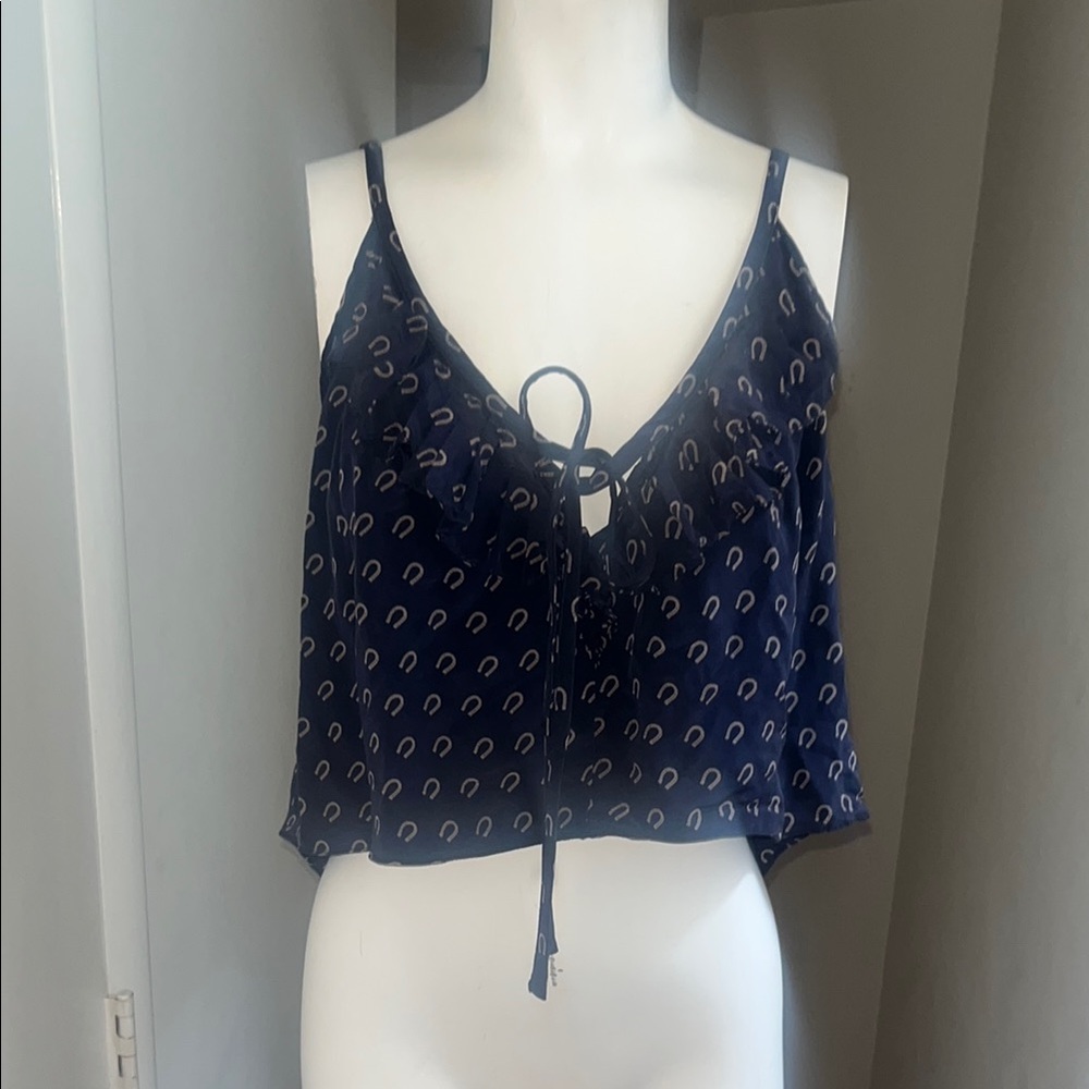 hi/lo silk tank w/horse shoe pattern